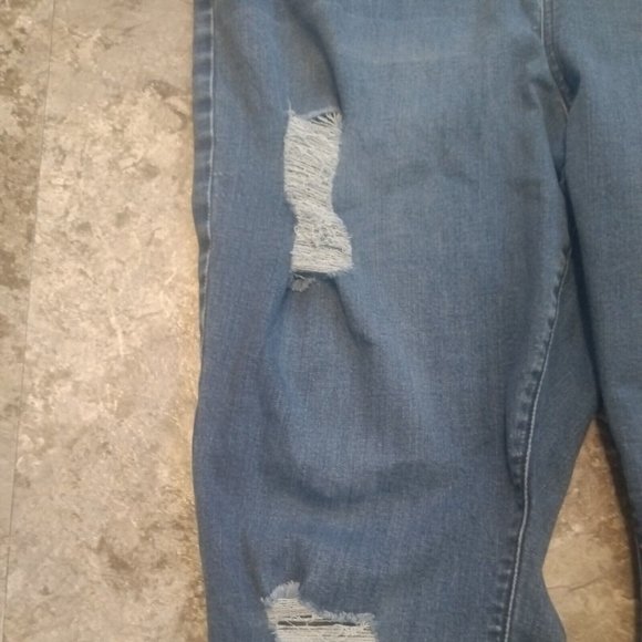 Molly Isadora  Womens  Distressed  Mid Rise Dark Wash Stretch  Jeans Size 22 - Picture 3 of 9